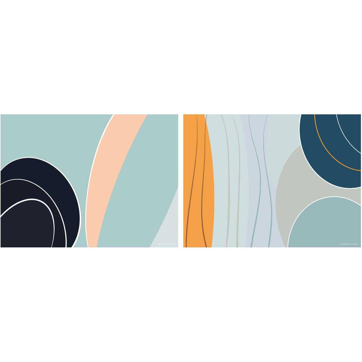 Set de table en vinyle 40 x 30 cm Pastel Lot de 2 sets de table motifs assortis - Image 1