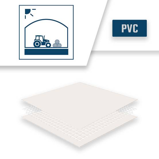 Bâche Tunnel agricole 2x3 m LP640TU Blanc Crème - Garantie 8 ans - Bâche PVC étanche pour Tunnel de stockage TECPLAST - Image 5