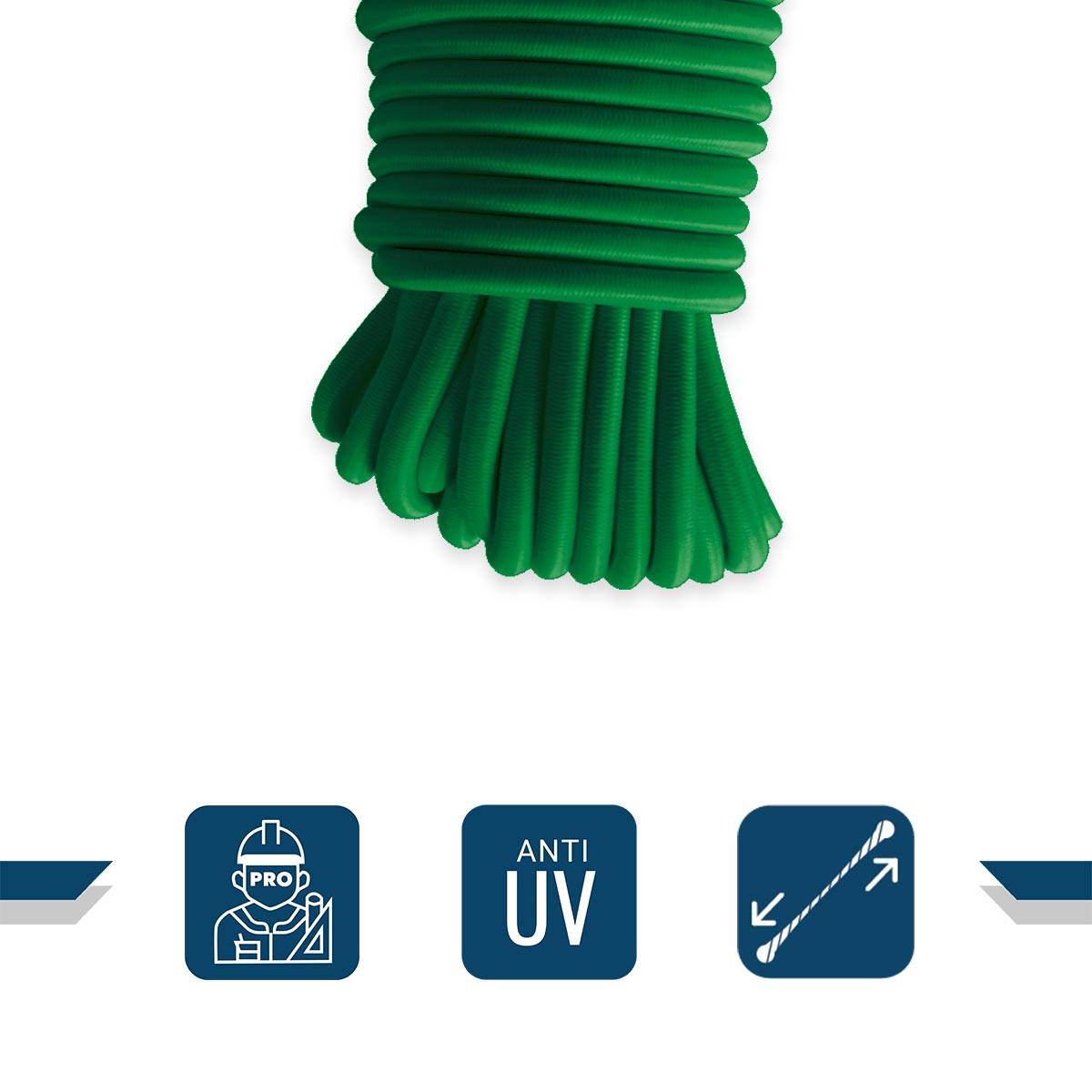 Tecplast - Sandow élastique Vert 80 mètres 9SW - Qualité PRO - Tendeur pour bâche de diamètre 9 mm TECPLAST - Image 3