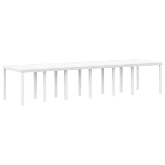 Table de Banquet Extérieure 350cm Blanche en Résine Tressée, Capacité XXL pour Jardin et Terrasse – ComfortXL Outdoor Living - Image 2