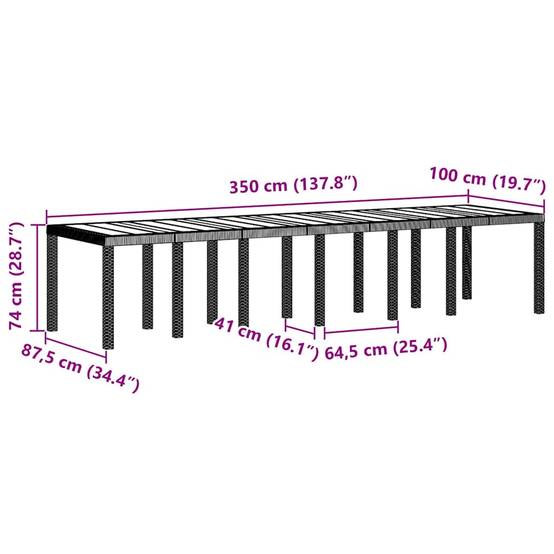 Table de Banquet Extérieure 350cm Blanche en Résine Tressée, Capacité XXL pour Jardin et Terrasse – ComfortXL Outdoor Living - Image 6