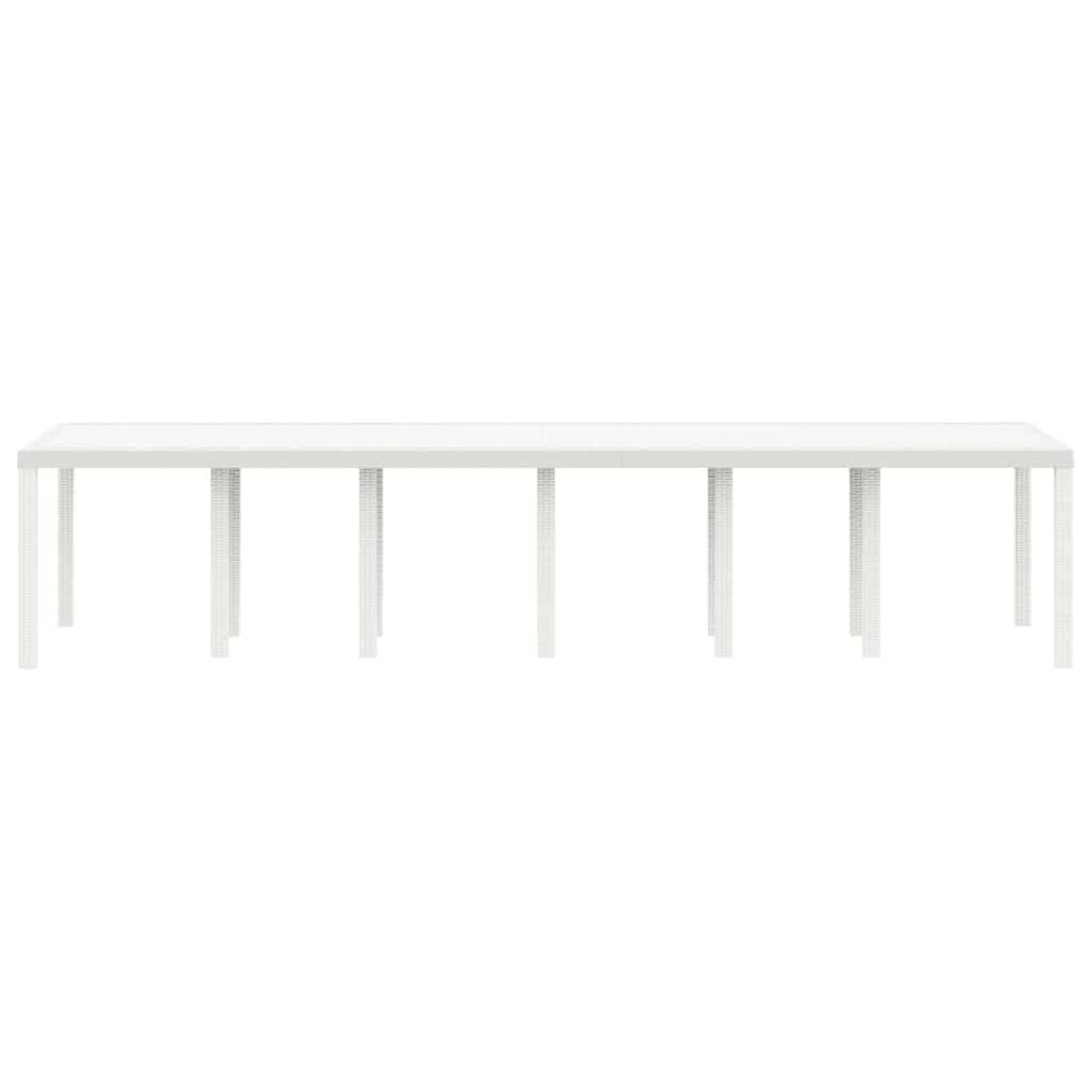 Table de Banquet Extérieure 350cm Blanche en Résine Tressée, Capacité XXL pour Jardin et Terrasse – ComfortXL Outdoor Living - Image 4