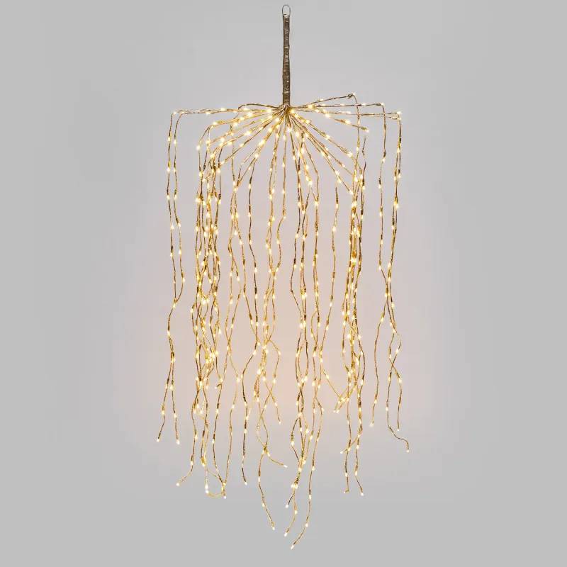 Lotti - Branche lumineuse H120cm 480 LED Blanc Chaud fixe, cascade champagne IP44 - Lotti - Image 1