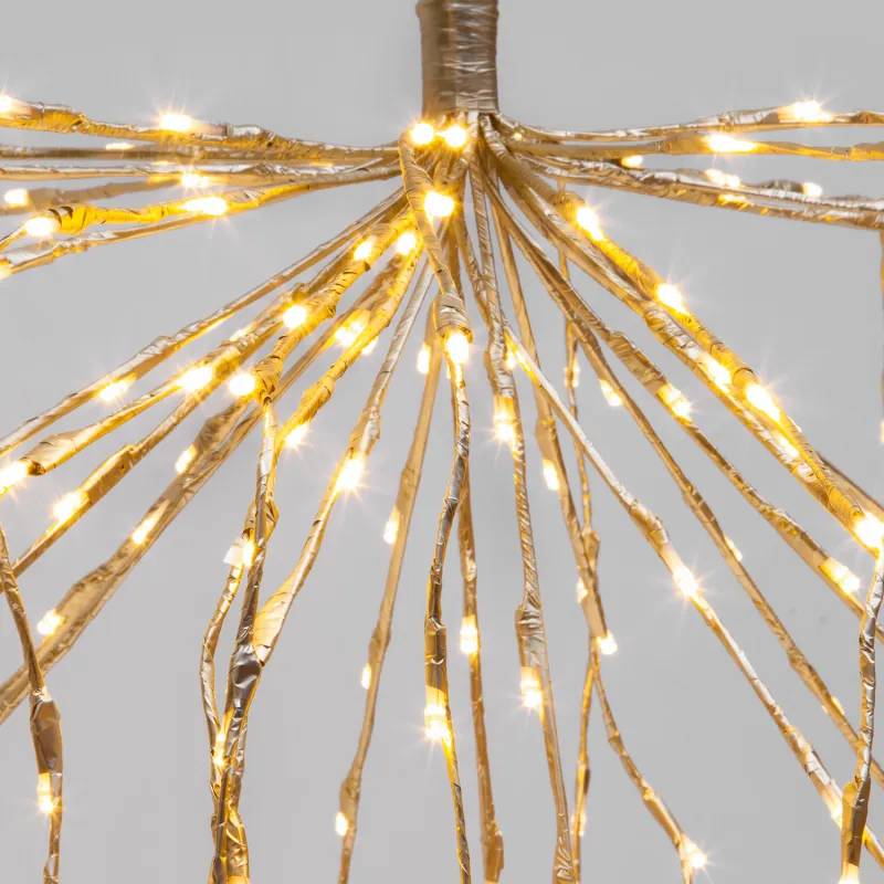 Lotti - Branche lumineuse H120cm 480 LED Blanc Chaud fixe, cascade champagne IP44 - Lotti - Image 9