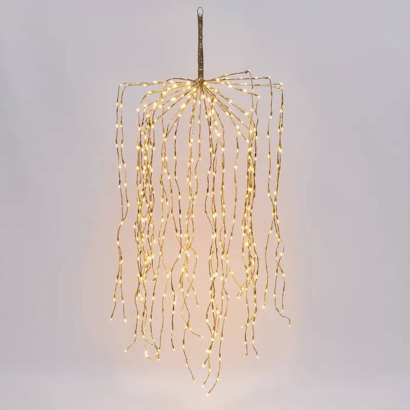 Lotti - Branche lumineuse H120cm 480 LED Blanc Chaud fixe, cascade champagne IP44 - Lotti - Image 10