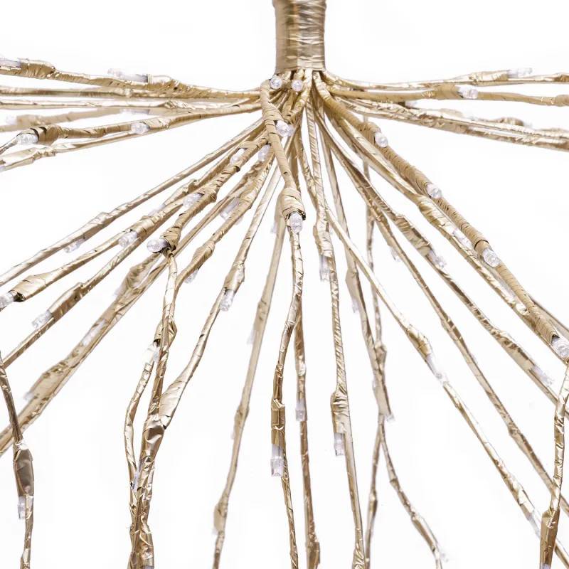 Lotti - Branche lumineuse H120cm 480 LED Blanc Chaud fixe, cascade champagne IP44 - Lotti - Image 6
