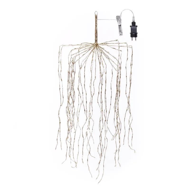 Lotti - Branche lumineuse H120cm 480 LED Blanc Chaud fixe, cascade champagne IP44 - Lotti - Image 3