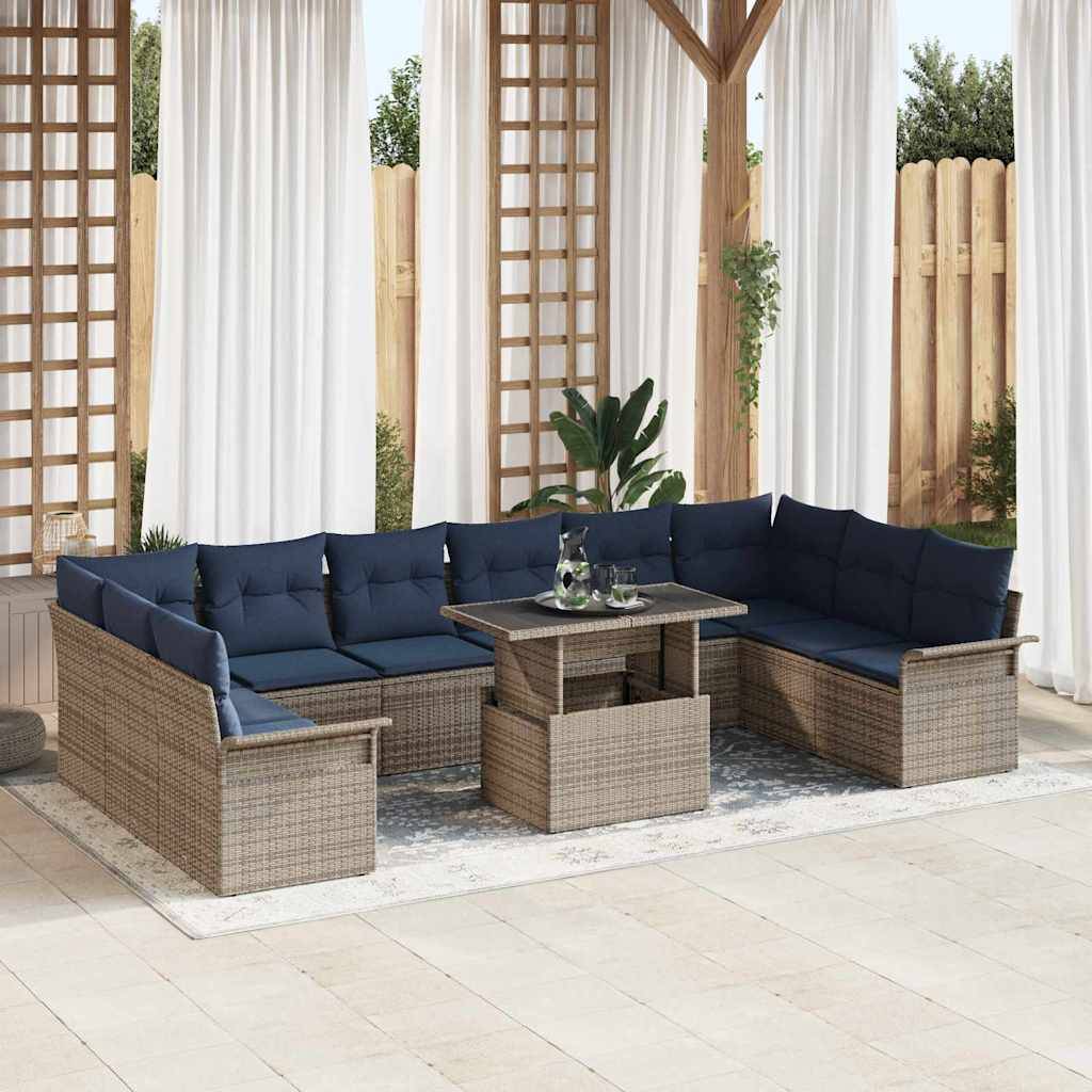 Vidaxl - Ensemble de canapé de jardin 11 pcs Gris Poly rotin vidaXL 3348361 - Image 1