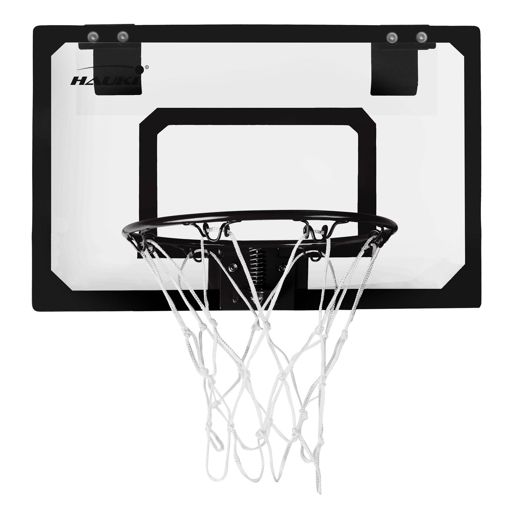 Set panier de basket noir 45,5x30 cm 3 ballons pompe à balles panneau et anneau - Image 1