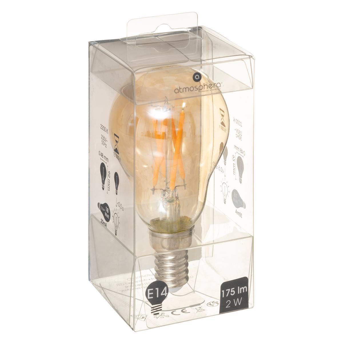 Atmosphera - Ampoule LED "Standard" ambre D4,5cm E14 - Atmosphera Créateur d'intérieur - Image 4
