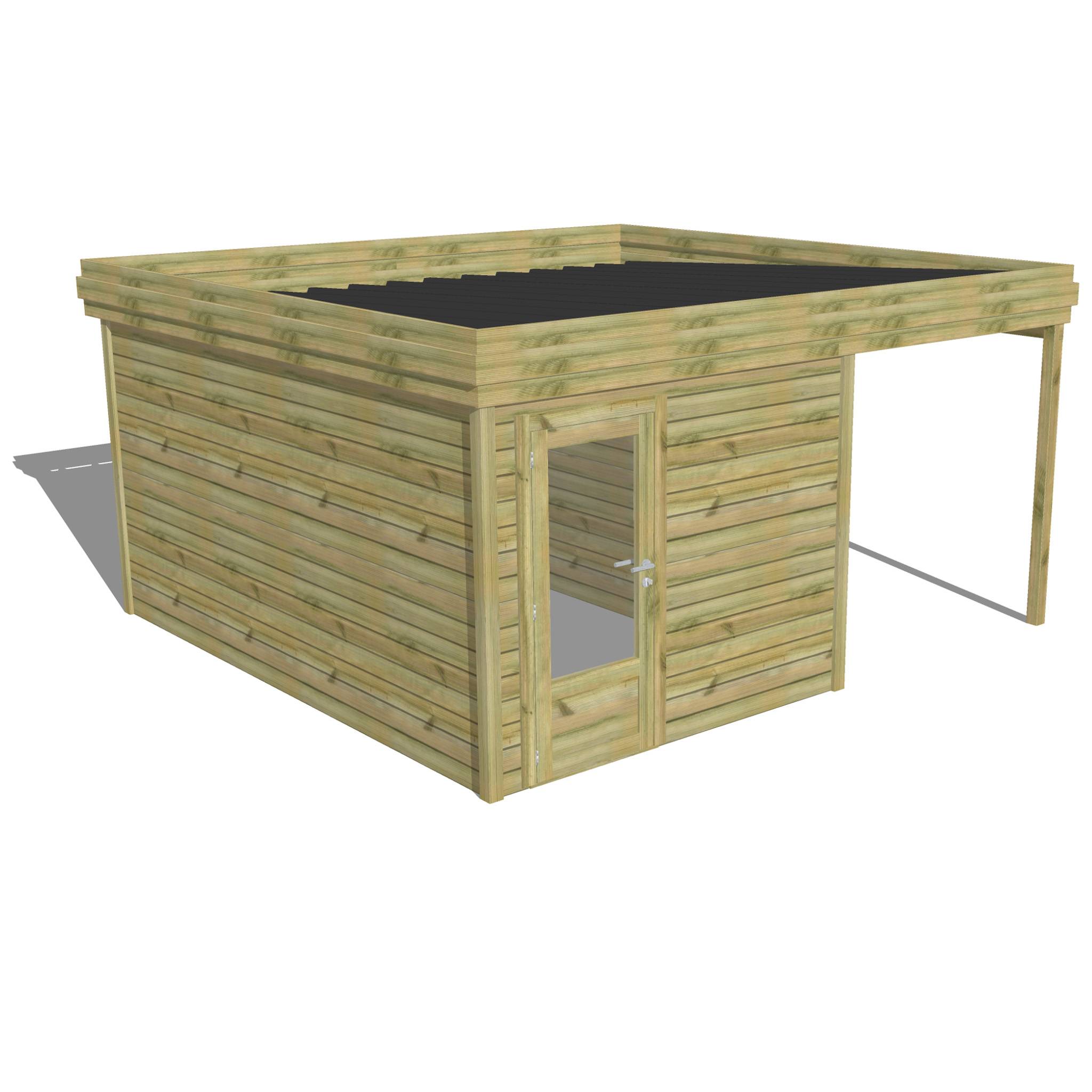 ABRI DE JARDIN bois  autoclave 27mm - 4,64x4,34m / 20m2 - Bac acier - Abri Français - Image 1