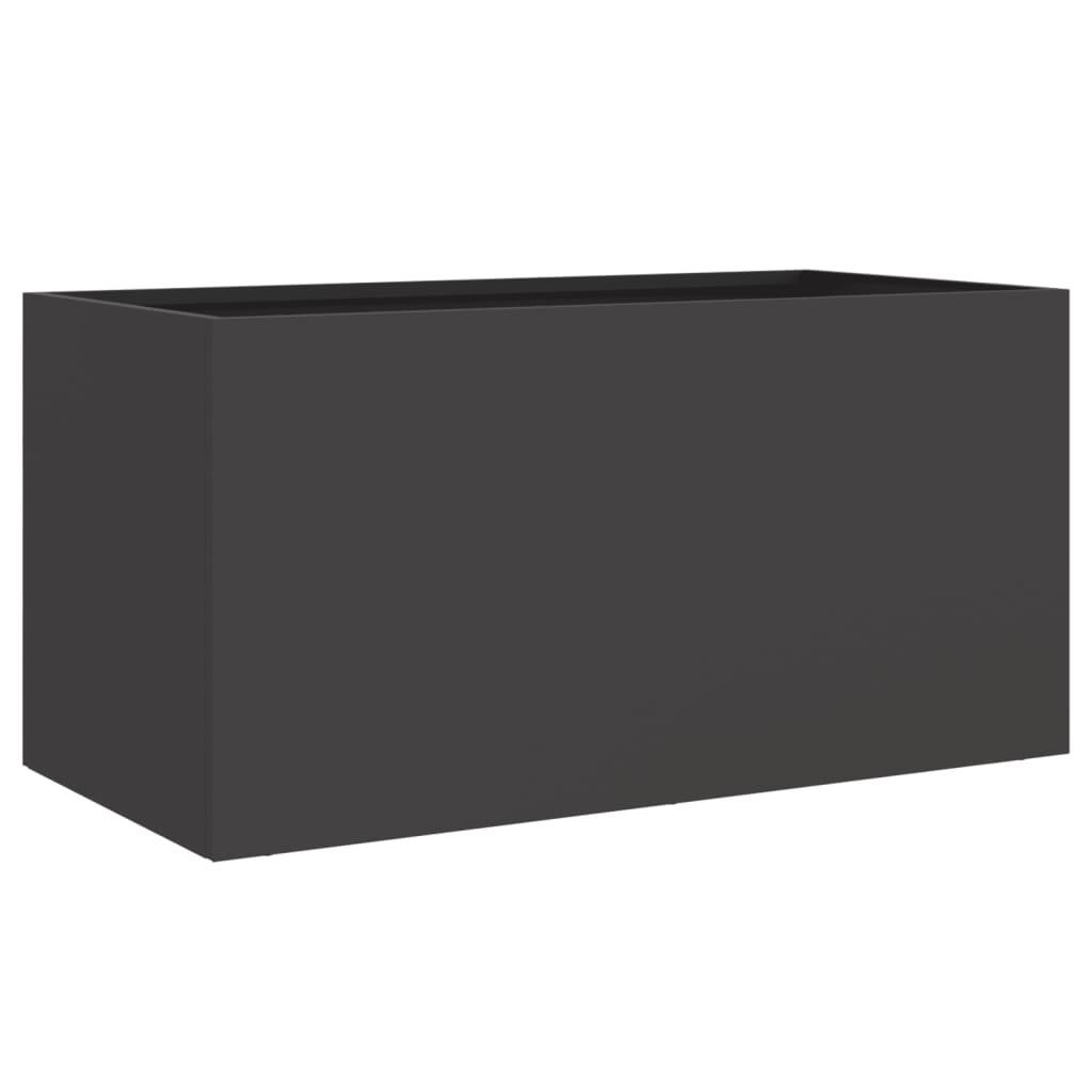 Jardinière - Bac à fleurs - Pot de fleurs noir 62x30x29 cm acier - Image 1