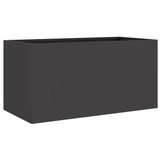 Jardinière - Bac à fleurs - Pot de fleurs noir 62x30x29 cm acier - Image 7