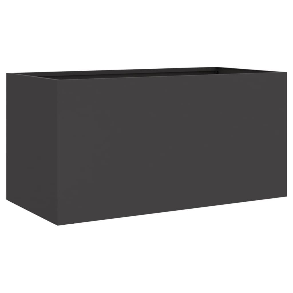 Jardinière - Bac à fleurs - Pot de fleurs noir 62x30x29 cm acier - Image 7