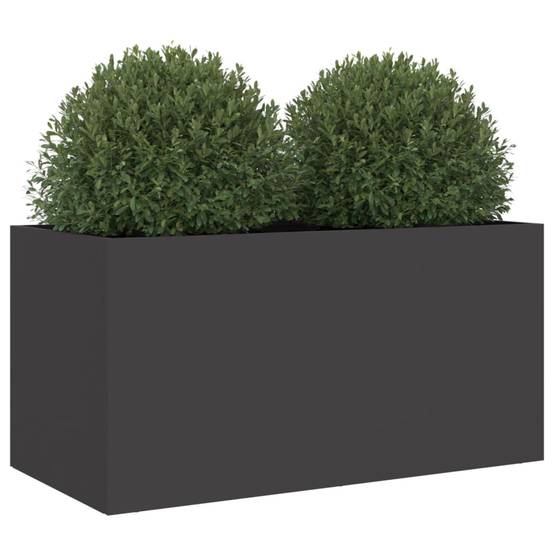 Jardinière - Bac à fleurs - Pot de fleurs noir 62x30x29 cm acier - Image 4