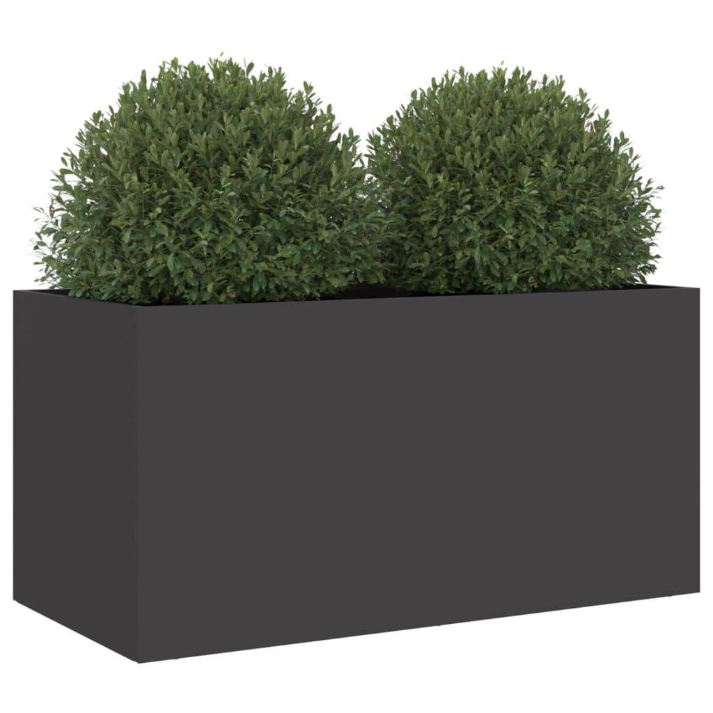 Jardinière - Bac à fleurs - Pot de fleurs noir 62x30x29 cm acier - Image 4