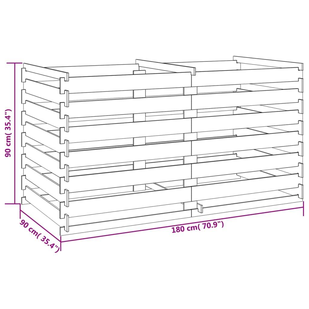 Grand composteur bois traité 1458L pour important volume déchets 180x90x90cm – ComfortXL Outdoor Living - Image 5