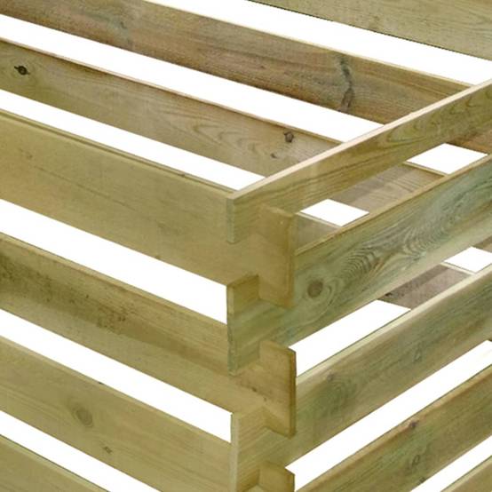 Grand composteur bois traité 1458L pour important volume déchets 180x90x90cm – ComfortXL Outdoor Living - Image 4