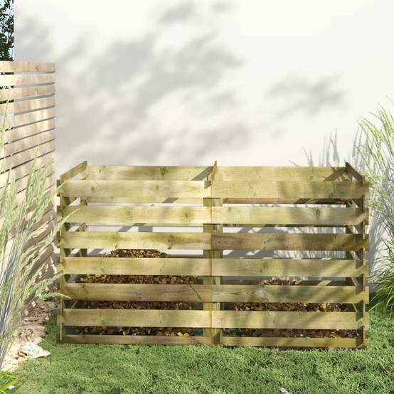 Grand composteur bois traité 1458L pour important volume déchets 180x90x90cm – ComfortXL Outdoor Living - Image 1