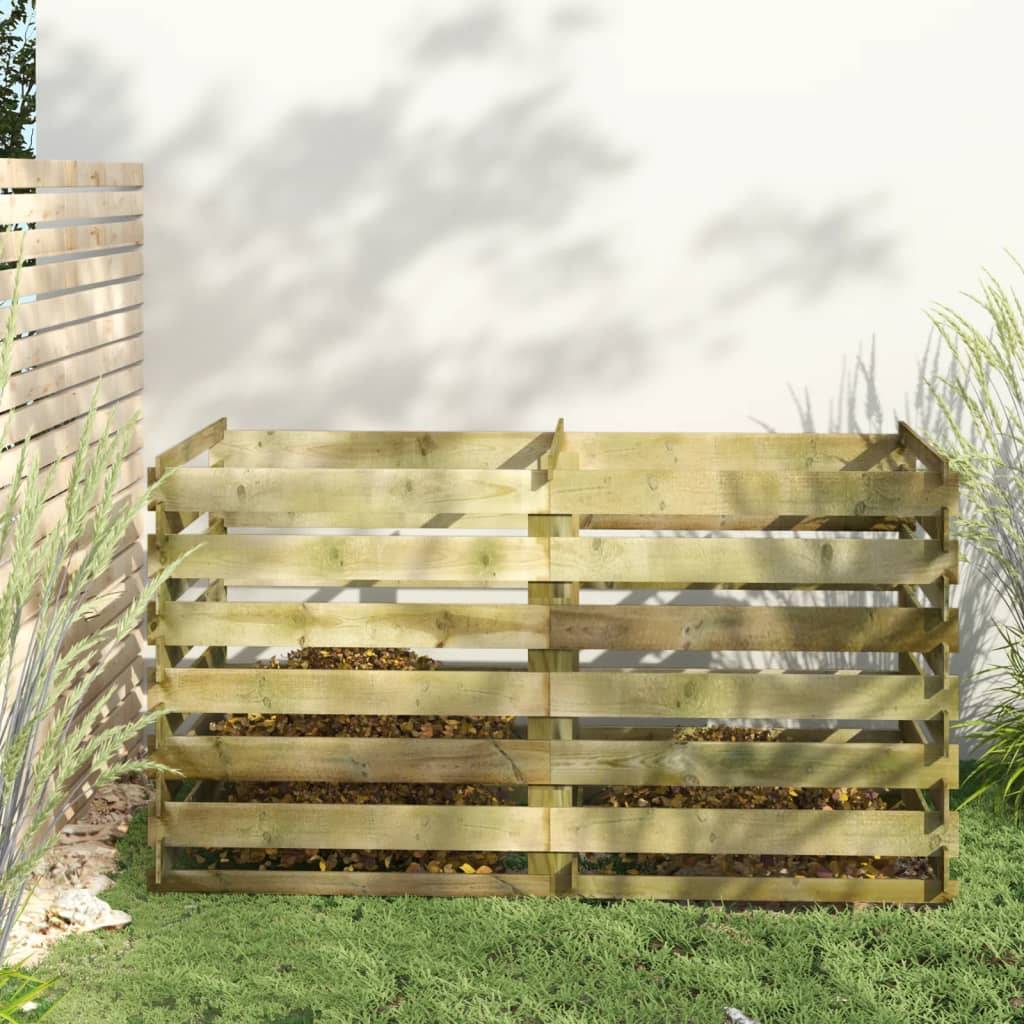 Grand composteur bois traité 1458L pour important volume déchets 180x90x90cm – ComfortXL Outdoor Living - Image 1