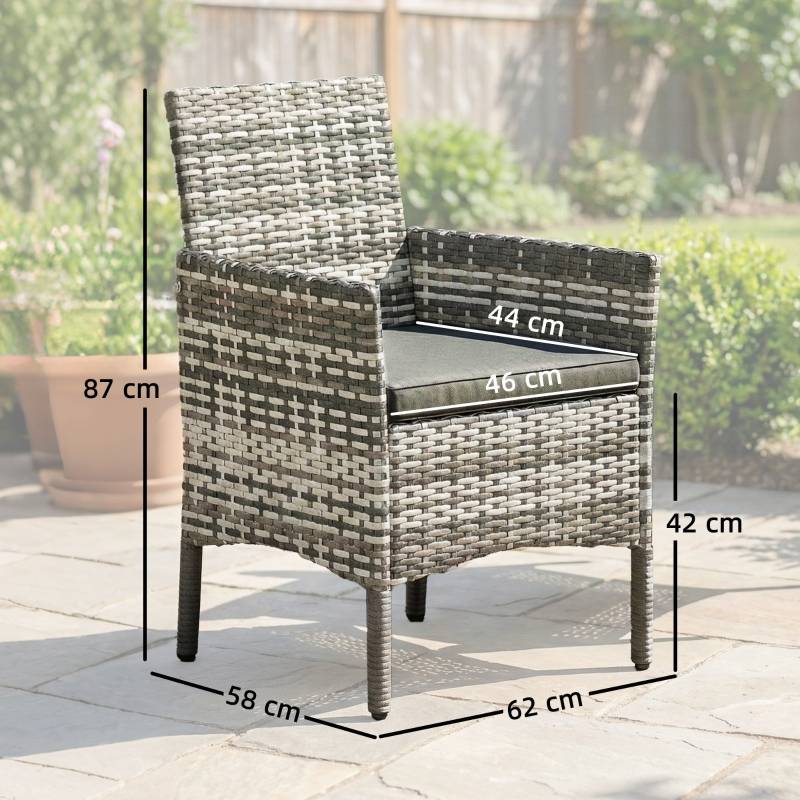Ensemble de 2 fauteuils de jardin en rotin poly avec 2 fauteuils amovibles Cadre en acier gris - Image 3