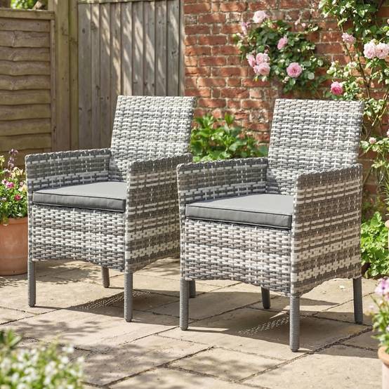 Ensemble de 2 fauteuils de jardin en rotin poly avec 2 fauteuils amovibles Cadre en acier gris - Image 8