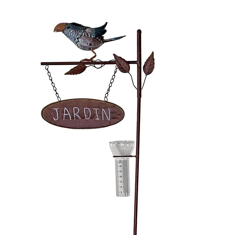 Tuteur pluviomètre Jardin Oiseaux 10x112cm [37] - Jardin