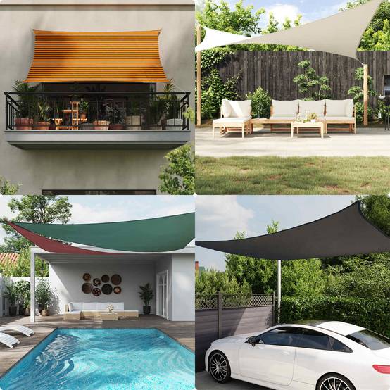PANGIVO - Voile d'ombrage polyester oxford orange et marron 350 x 250 cm - PANGIVO - Image 2