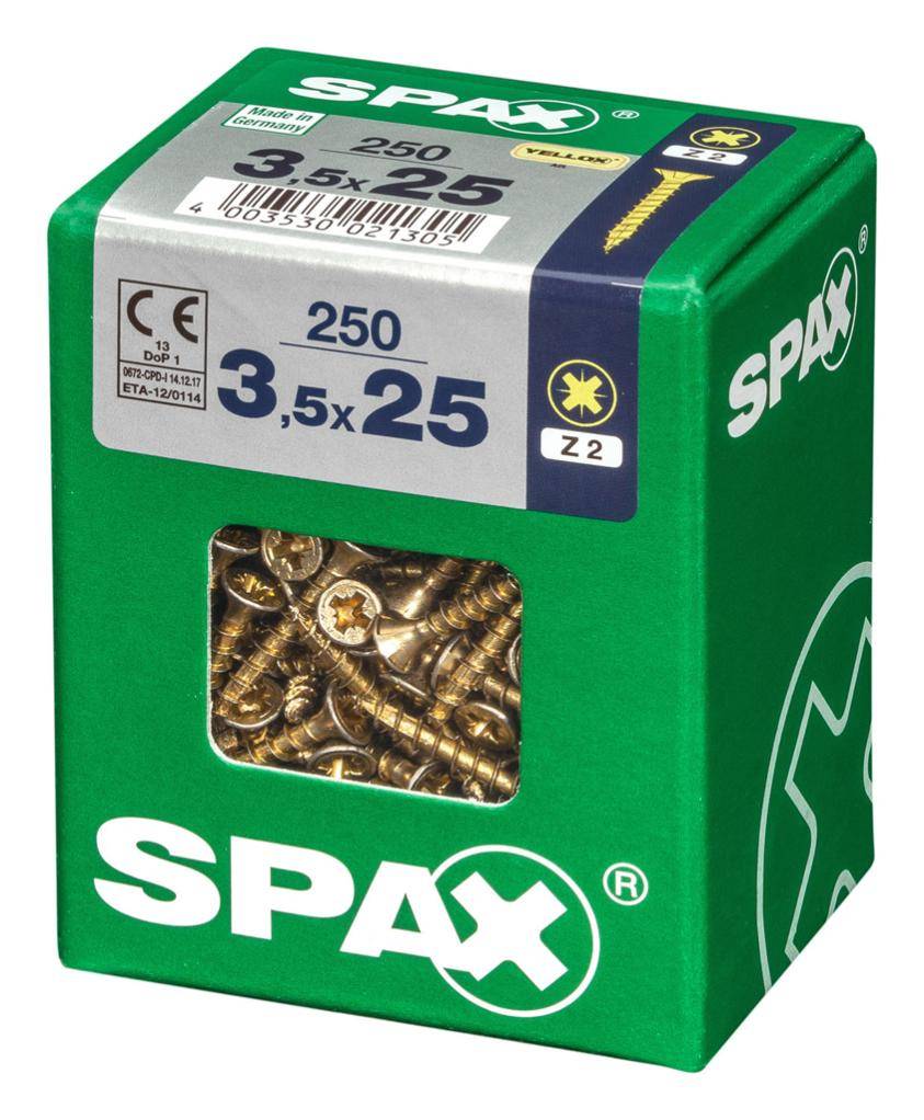 Spax - Lot de 250 vis acier tête fraisée pozidriv SPAX, Diam.3.5 mm x L.25 mm - Image 5