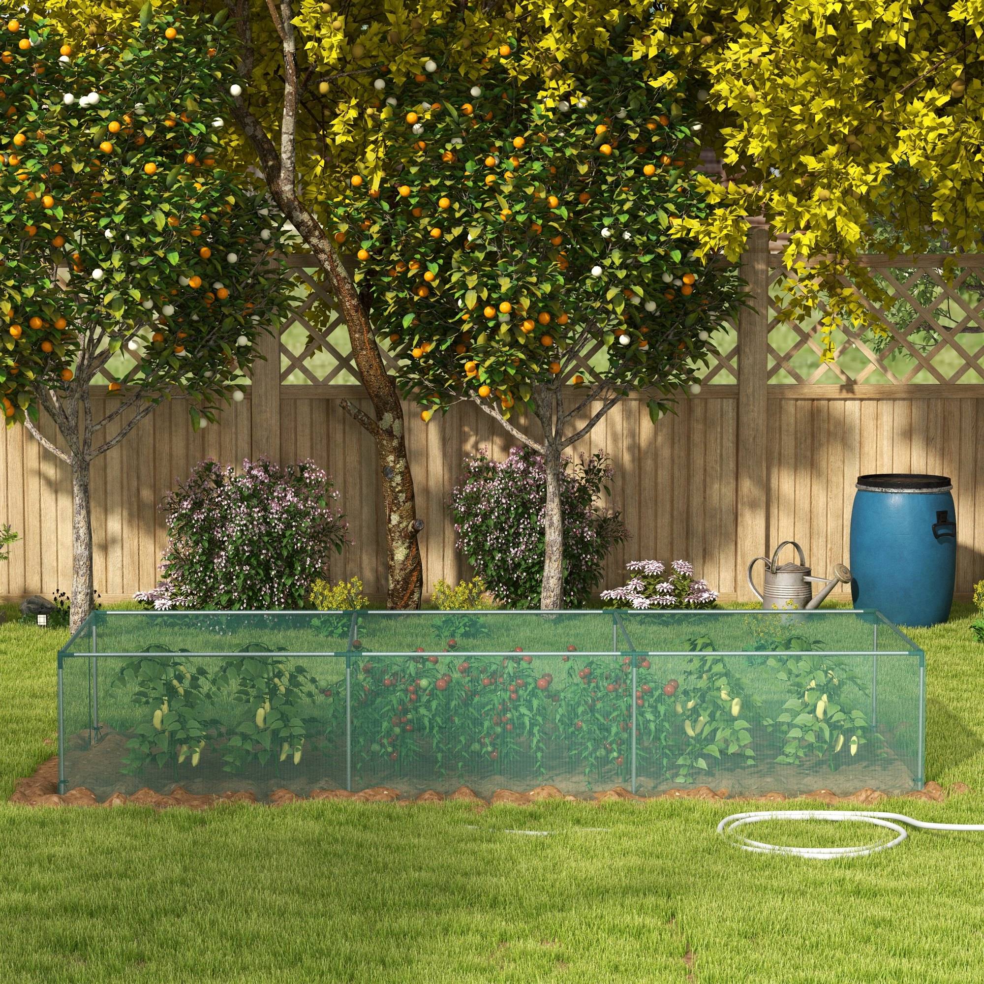 ComfortXL - Filet de protection potager acier galvanisé HDPE vert 125 x 373 x 62,5 cm avec porte zippée anti-oiseaux - Image 9
