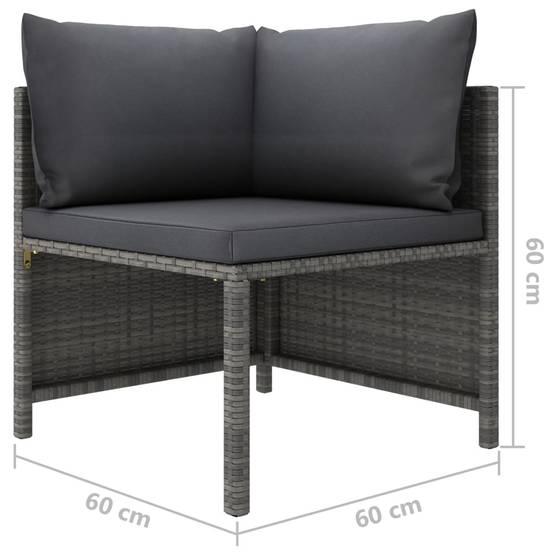 Vidaxl - Salon de jardin 11 pcs avec coussins Résine tressée Gris vidaXL 3059775 - Image 3