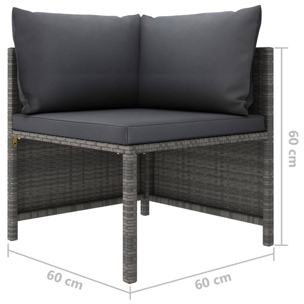 Vidaxl - Salon de jardin 11 pcs avec coussins Résine tressée Gris vidaXL 3059775 - Image 3