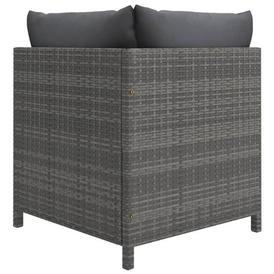 Vidaxl - Salon de jardin 11 pcs avec coussins Résine tressée Gris vidaXL 3059775 - Image 6