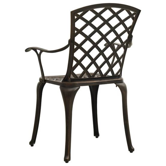 Chaises de jardin aluminium coulé bronze 61 x 60 x 93 cm - PANGIVO - Image 5