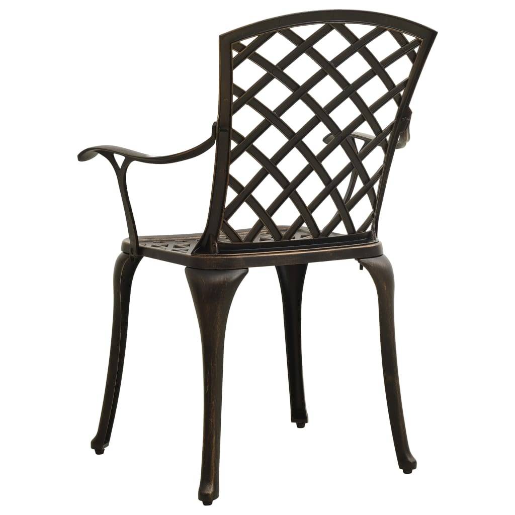 Chaises de jardin aluminium coulé bronze 61 x 60 x 93 cm - PANGIVO - Image 5