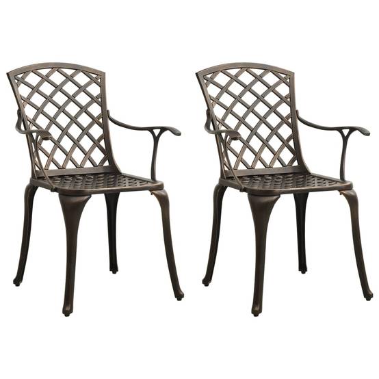 Chaises de jardin aluminium coulé bronze 61 x 60 x 93 cm - PANGIVO - Image 1