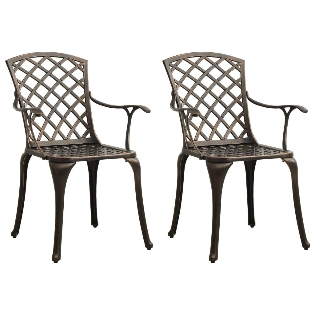 PANGIVO - Chaises de jardin aluminium coulé bronze 61 x 60 x 93 cm - PANGIVO