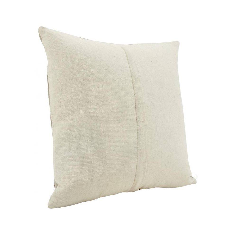 Aubry Gaspard - Coussin en coton beige à rivets - Image 3