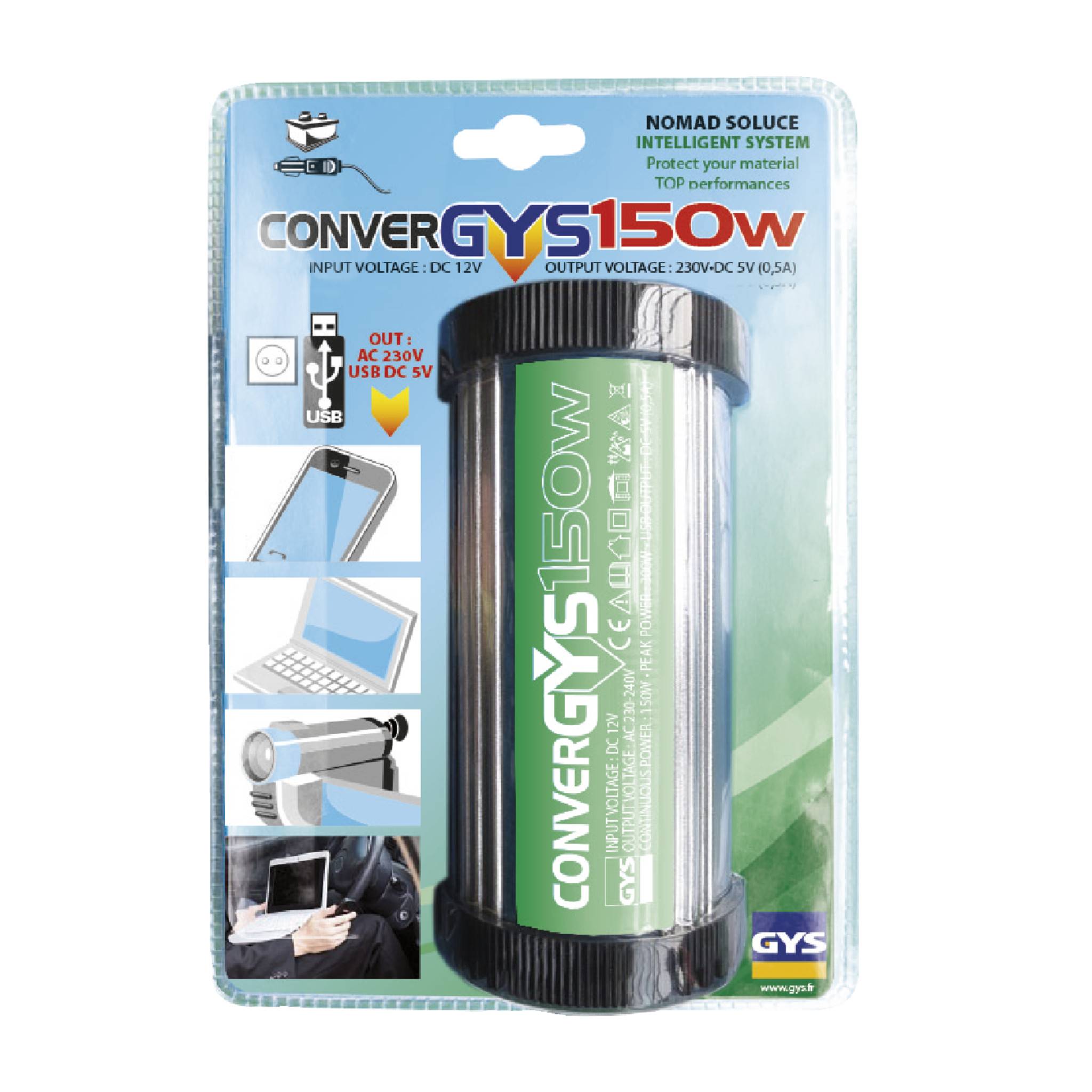 Convertisseur mobile allume-cigare Convergys 150 | 027022 - GYS - Image 2