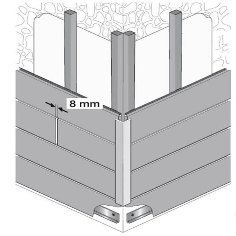Profil d'angle bois composite pour bardage - Coloris - Gris anthracite, Epaisseur - 6 cm, Largeur - 6 cm, Longueur - 270 cm - Image 3
