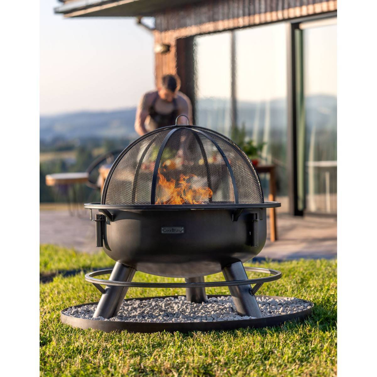Braséro de jardin avec grille multifonctionnel 80cm > de la grille 70 cm - Image 8