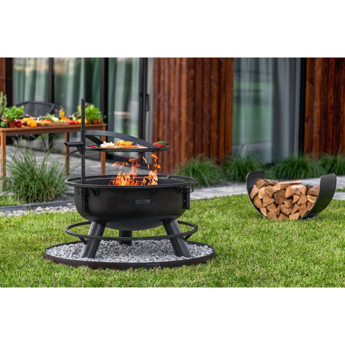 Braséro de jardin avec grille multifonctionnel 80cm > de la grille 70 cm - Image 9