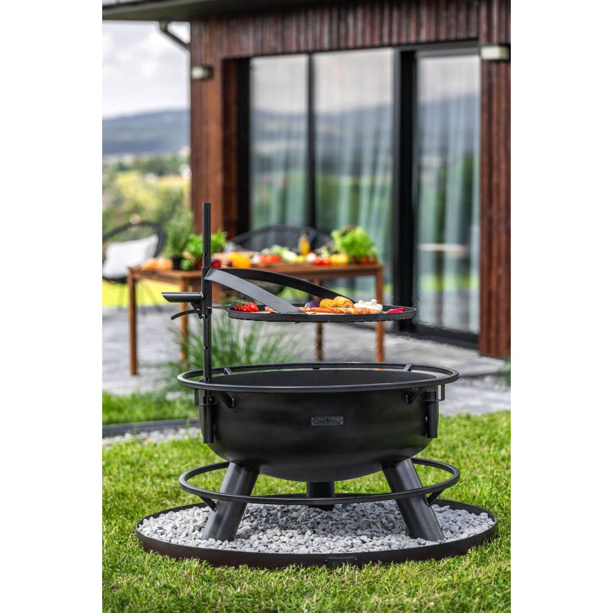 Braséro de jardin avec grille multifonctionnel 80cm > de la grille 70 cm - Image 10