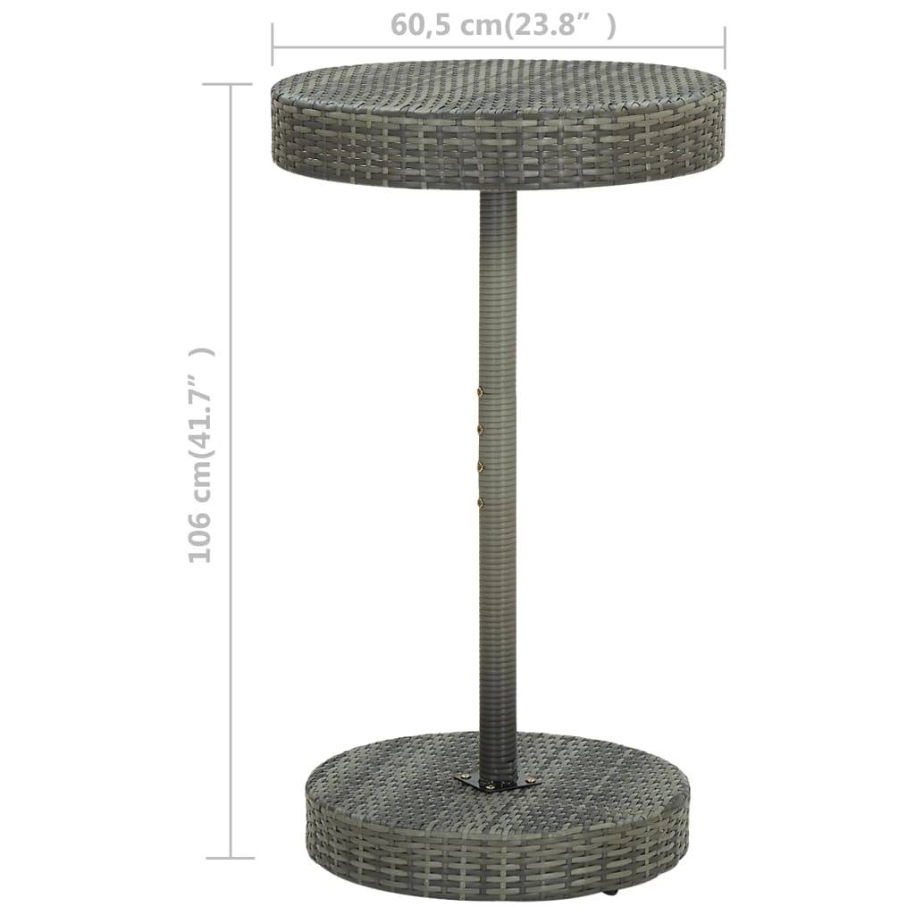 PANGIVO - Table de jardin Gris 60.5 x 106 cm Résine tressée - PANGIVO - Image 5