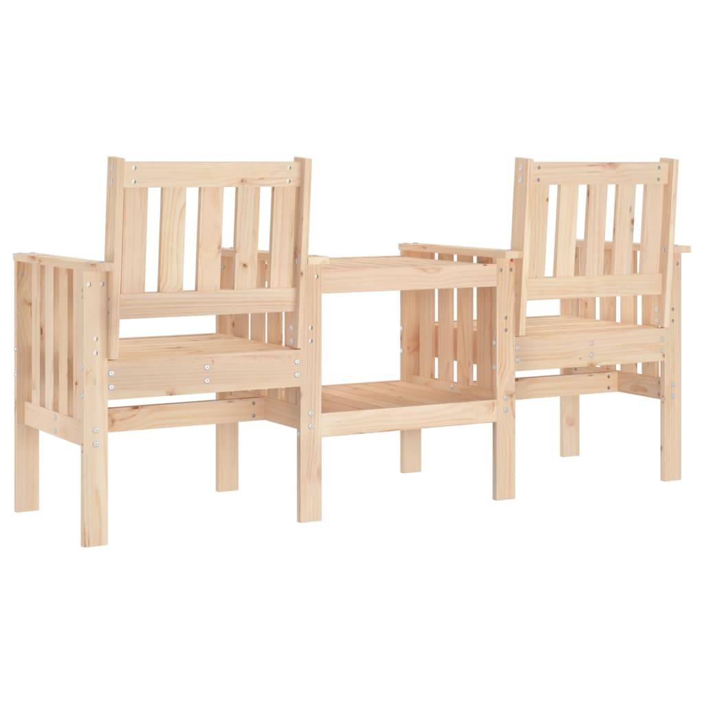 Maison Chic - Banc de jardin - Banc d'extérieur - Banquette avec table 2 places bois de pin massif ny751 - Image 5