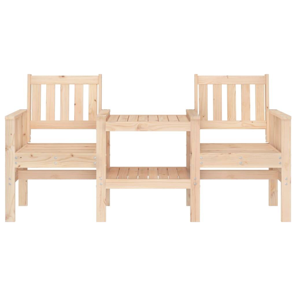 Maison Chic - Banc de jardin - Banc d'extérieur - Banquette avec table 2 places bois de pin massif ny751 - Image 3