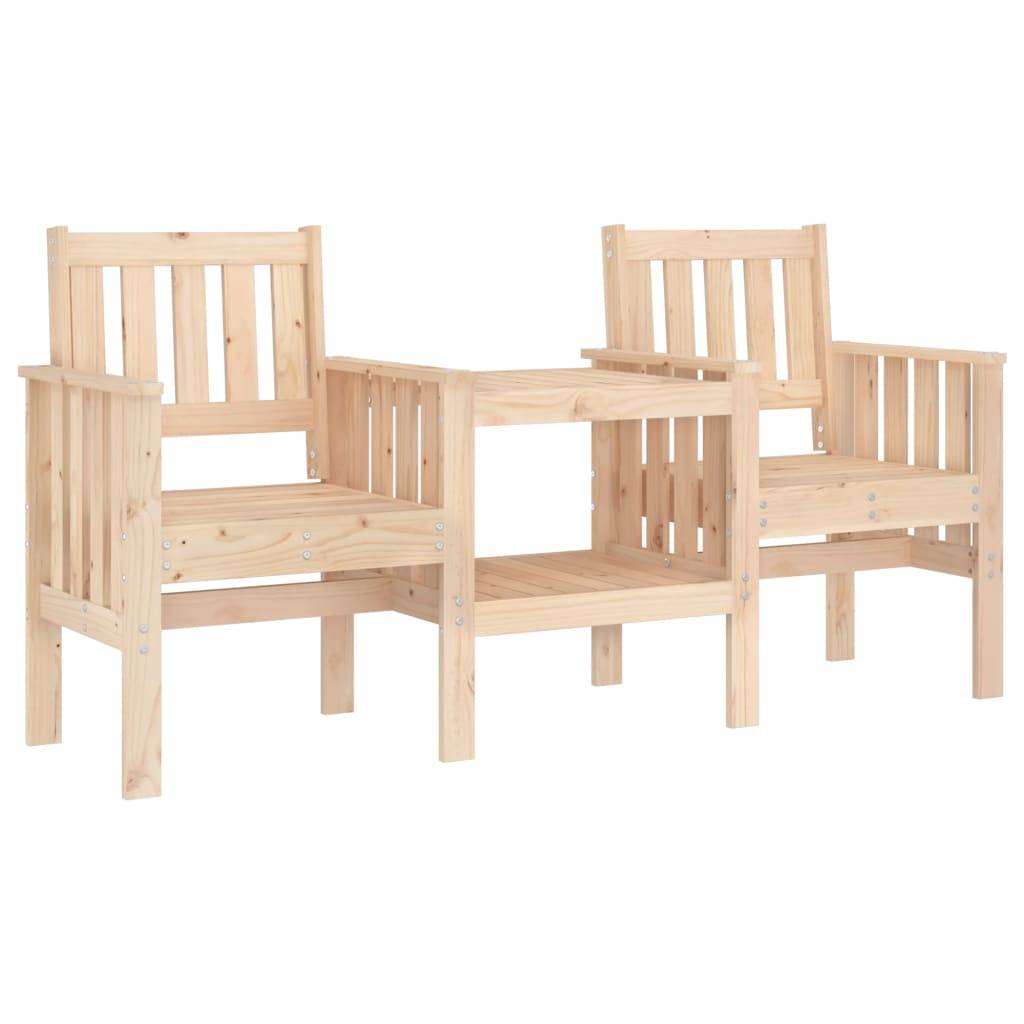 Maison Chic - Banc de jardin - Banc d'extérieur - Banquette avec table 2 places bois de pin massif ny751 - Image 1