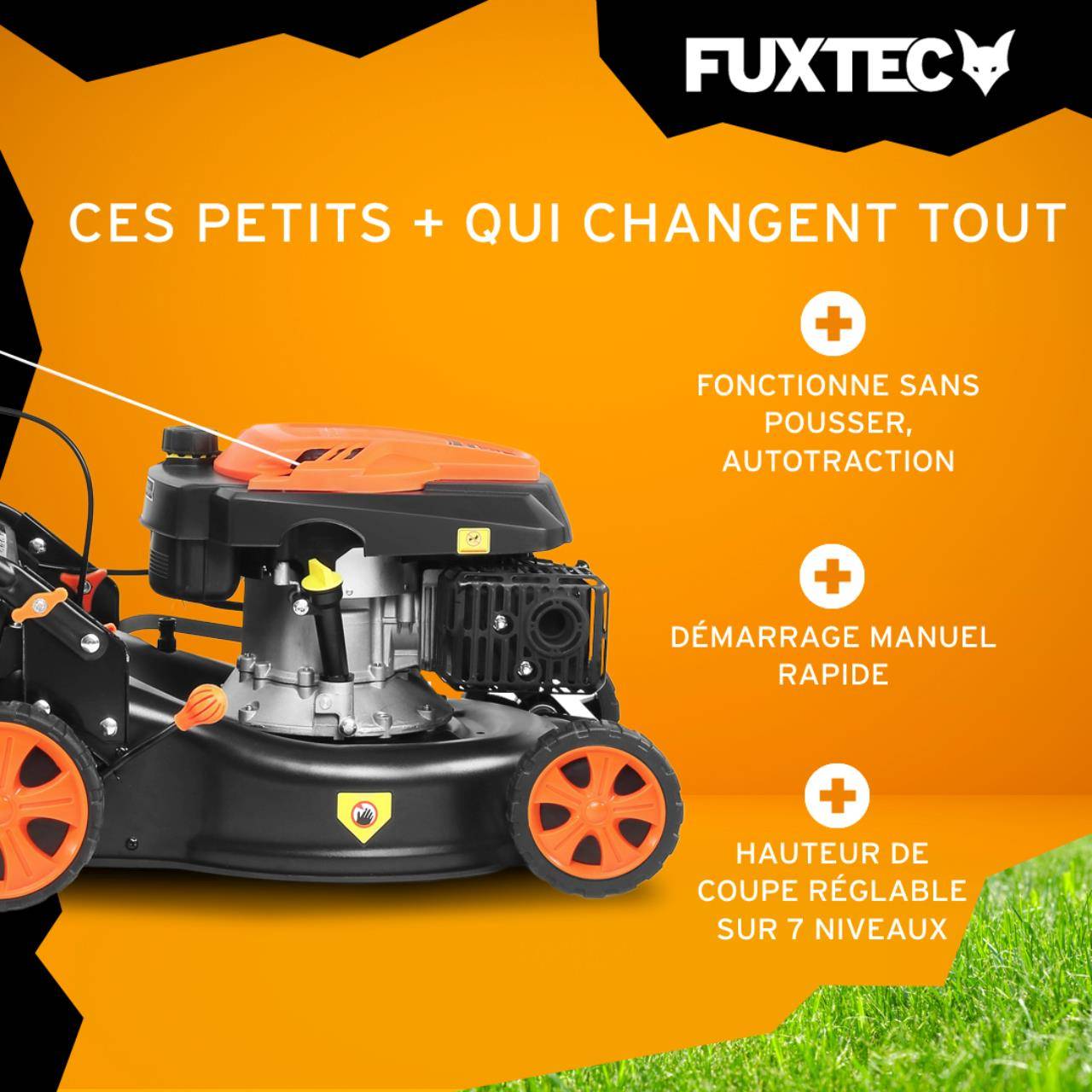 FUXTEC - Tondeuse à gazon thermique autotractée FUXTEC FX-RM4346 – 146 cm³ – 42 cm – 3,5 CV – Easy Clean - Image 4