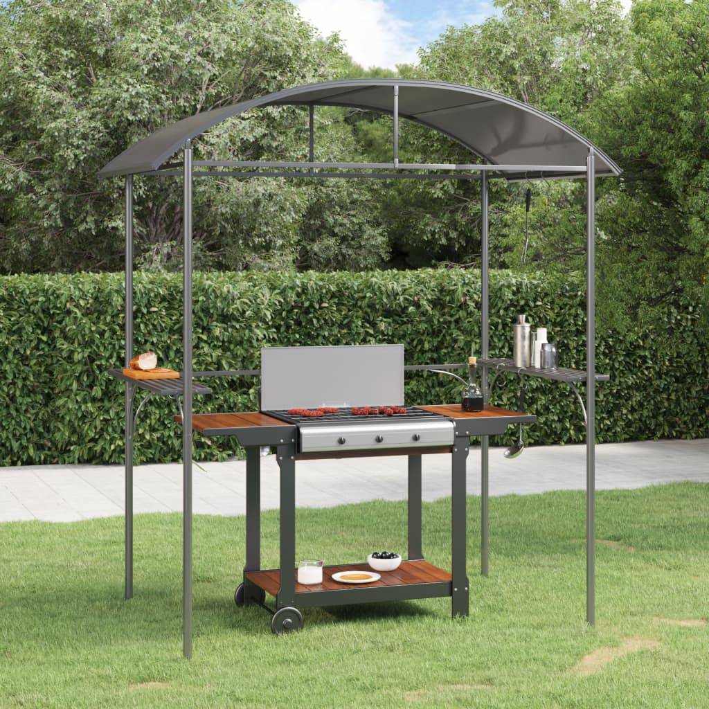 ComfortXL - Abri Barbecue Acier Toit Rigide PC avec 2 Étagères pour Grill et Plancha Anthracite 220x115 cm – ComfortXL Outdoor Living - Image 1