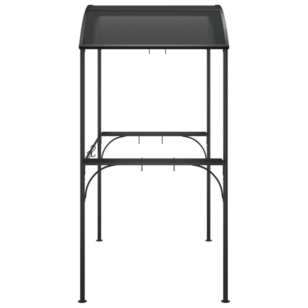 ComfortXL - Abri Barbecue Acier Toit Rigide PC avec 2 Étagères pour Grill et Plancha Anthracite 220x115 cm – ComfortXL Outdoor Living - Image 4